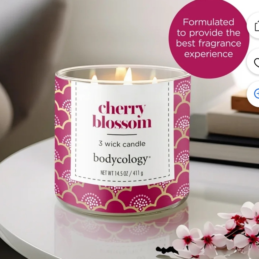🍒Set of 2 Large Candles 14.5 oz "Cherry Blossom " - Picture 5 of 7